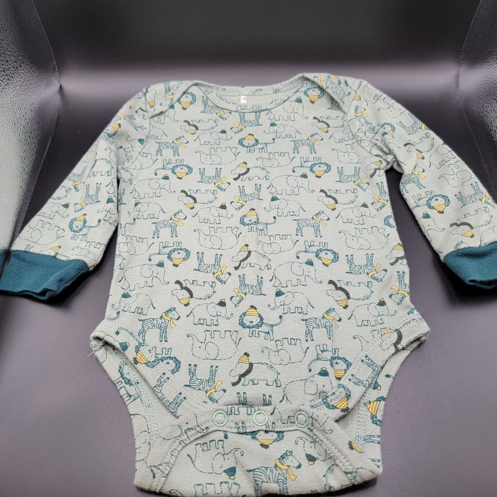 Kyle And Deena Long Sleeve Bodysuit Zoo Animals Size 6-9M